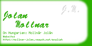 jolan mollnar business card